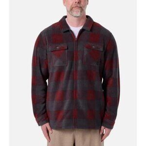 NEW Voyager Men's XL Buffalo Plaid Sherpa-Lined Jacket Red & Gray Polyester